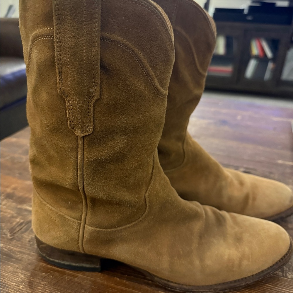 Tecovas Men's Brown Suede 9D 97003 Leather Western Boots - Picture 2 of 8